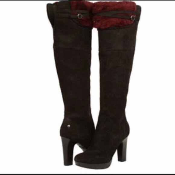 UGG Australia Ophira Black Suede Heels Women Size 7 - Picture 4 of 15